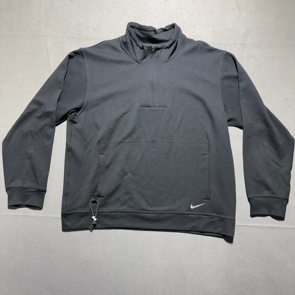Nike Yoga Dri-FIT Quarter Zip Pullover Black Loose Fit DQ6697-010 Mens XL